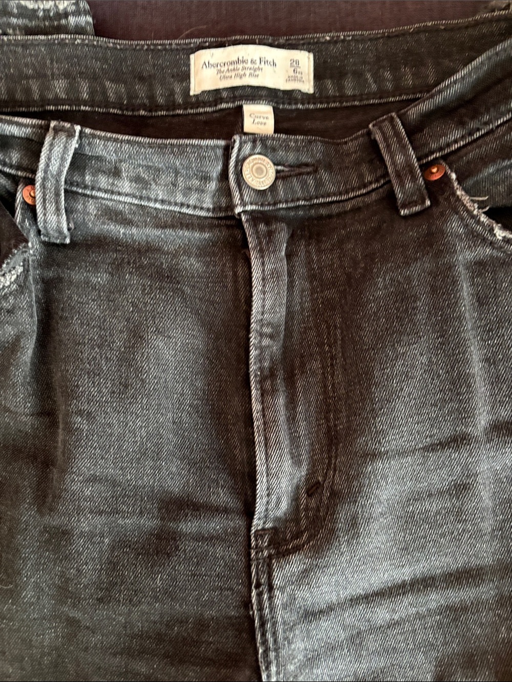 Abercrombie & Fitch Women’s Black Ankle Straight Ultra High Rise Jeans